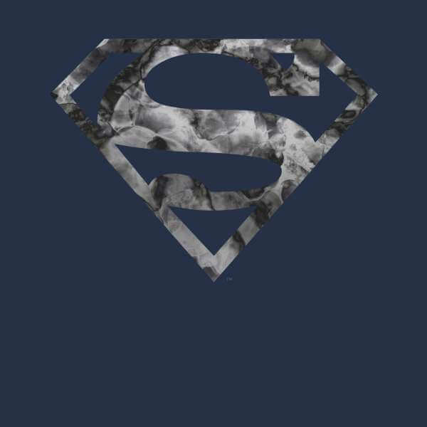 Marble Superman Logo Hoodie - Navy - S