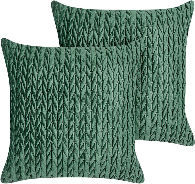 ECLIPTA - Sierkussen set van 2 - Groen - 45 x 45 cm - Polyester