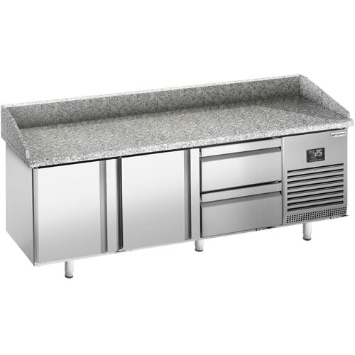 GGM Gastro Pizzakühltisch Premium PLUS - 1980x700mm - mit 2 Türen & 2 Schubladen
