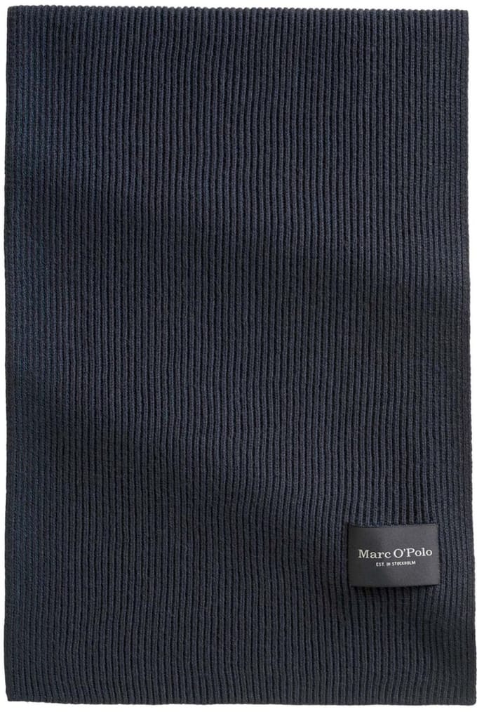 Marc O'Polo sjaal Knitted Scarf Dark Navy donkerblauw