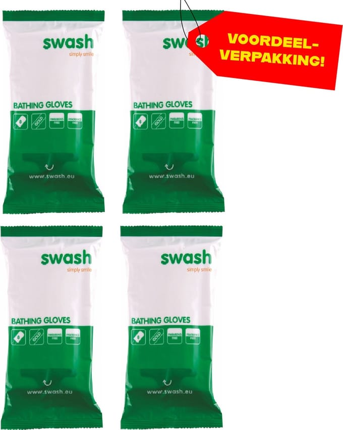 4x Swash Washandjes Parfumvrij 8-pack - Voordeelverpakking!