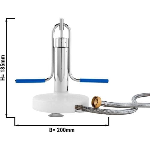 GGM Gastro Behälter- & Gläserdusche mit Standfuss, Saugnäpfen & Schlauch Zilver