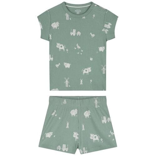 Prénatal peuter shortama rib Midgreen 92 heren