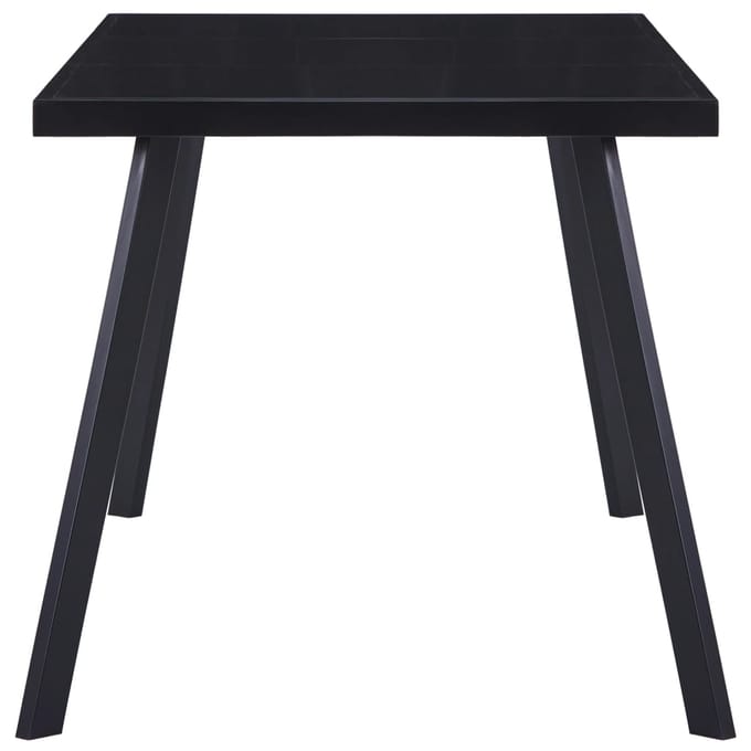 vidaXL - Eettafel - 180x90x75 - cm - gehard - glas - zwart