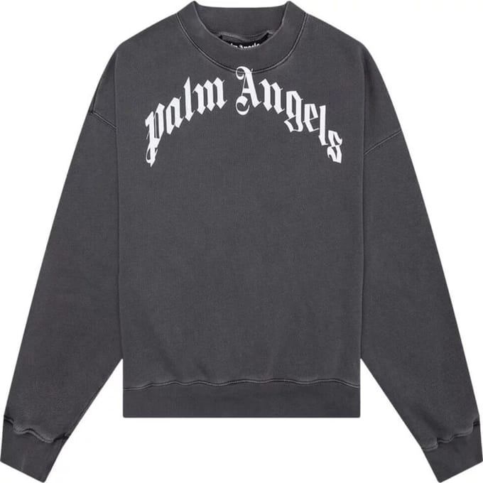 Palm Angels GD Curved Logo Washed Black Sweater