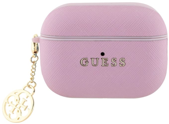 Guess Airpods Pro & Pro 2 Case - Saffiano - Circle Charm - Roze