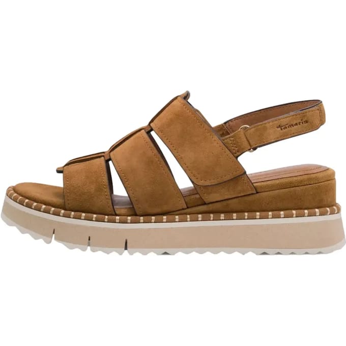 Tamaris Sandalen cognac Suède - Maat 41