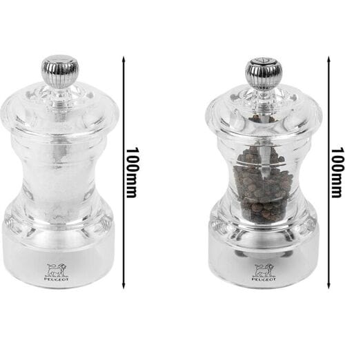 (12 stuks) PEUGEOT BISTRO HORECA Chef - Zout- & pepermolens - RVS - Hoogte: 100mm transparant