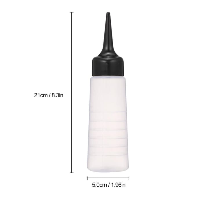 150ml Haarkleurfles Haarkleur Mengfles Haarkleur Applicatorfles met Zwarte Schuine Punt transparant