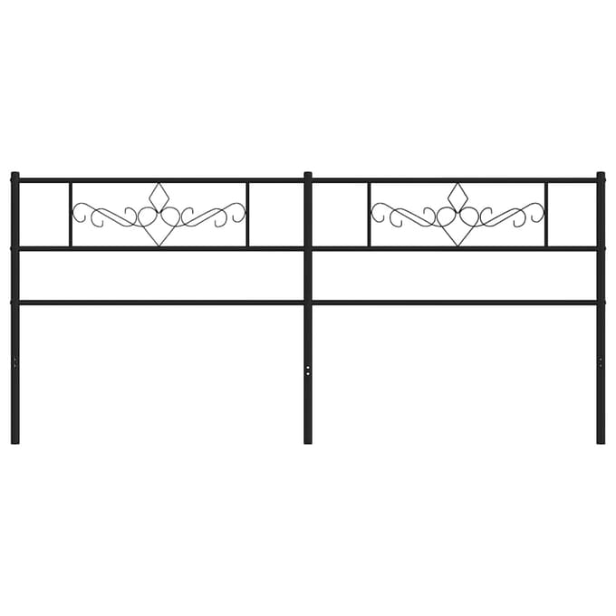 vidaXL - Vervangend - hoofdbord - 193 - cm - metaal - zwart