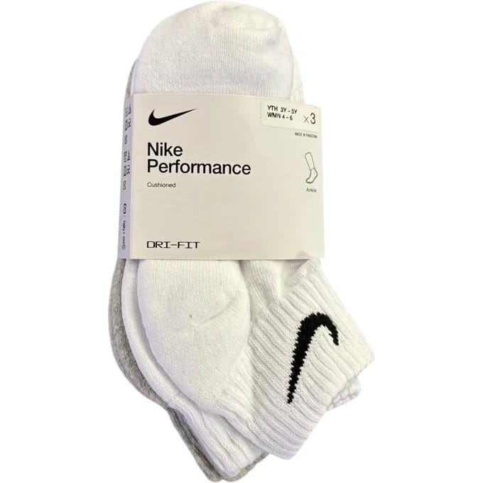 Nike Performance Gevoerde enkelsokken voor kinderen (3 paar) Maat 34-38