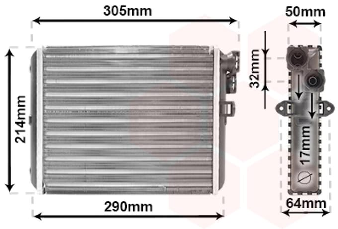 Van Wezel - KACHEL RADIATEUR VOOR VOLVO S60 2000-2004 9171503