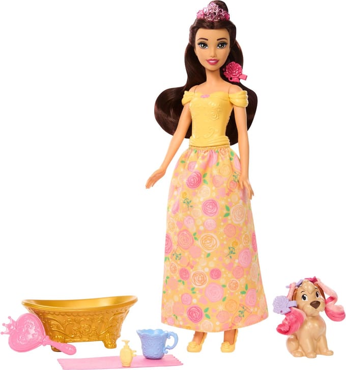 Mattel Disney Princess Bad met Belle & hond Tienerpoppen