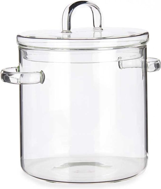 Vivalto Kookpan met deksel - borosilicaat glas - 2.2 L - D19 x H21 cm - transparant