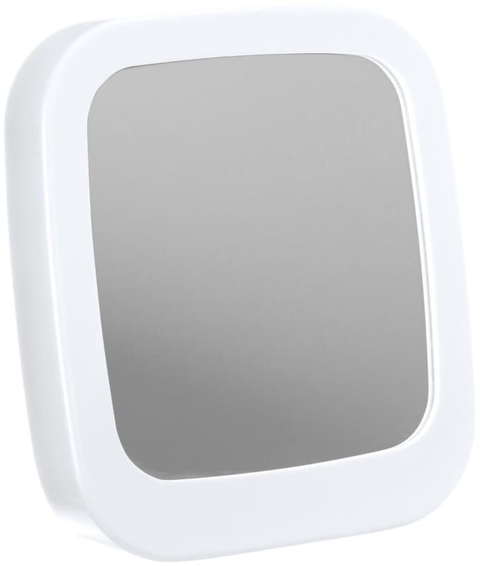 Basic make-up spiegel - scheerspiegel - met standaard - kunststof - 18 x 20 x 6 cm - wit