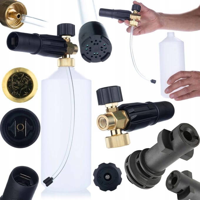 Rosfix Schuimpistool Set S0401 - 1000 Ml - Spuitmond 1,23 Mm G1/4F - 220 Bar RVS - Auto Gevel Terras