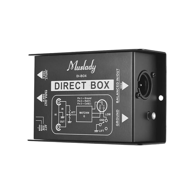 Muslady Professionele Eenkanaals Passieve DI-Box Directe Injectie Audio Box Gebalanceerd & Ongebalanceerd