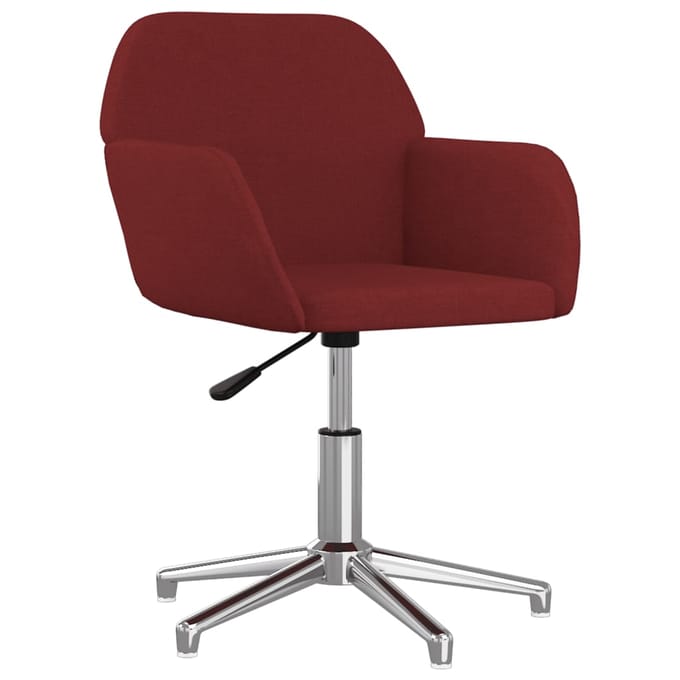 vidaXL - Eetkamerstoelen - draaibaar - 2 - st - stof - wijnrood