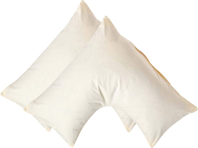 Homescapes Percale Katoen V-Kussensloop Set van 2 - Crème - 100% Egyptisch Katoen - 200TC - 38 x 76 cm