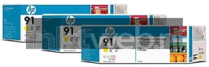 HP 91 3-pack geel (Origineel)