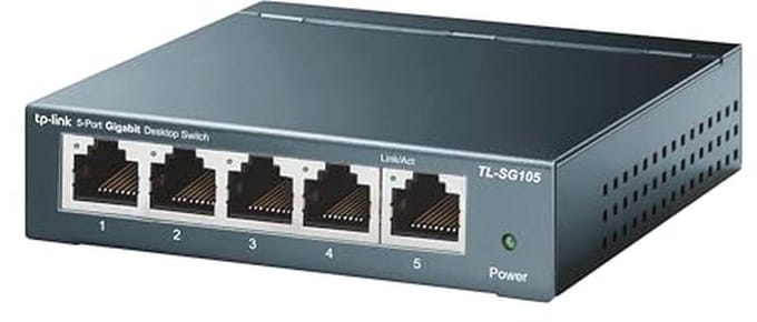5-Poorts Gigabit Desktop Switch met RJ45 Poorten en Staalbehuizing
