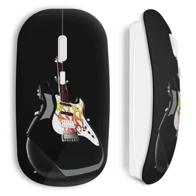 Souris sans fil - Guitare électrique - Noir - Clé USB WiFi incluse - Compatible Mac et PC