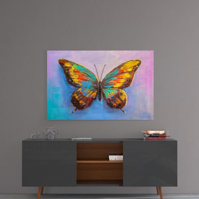 Vlinder glas schilderij