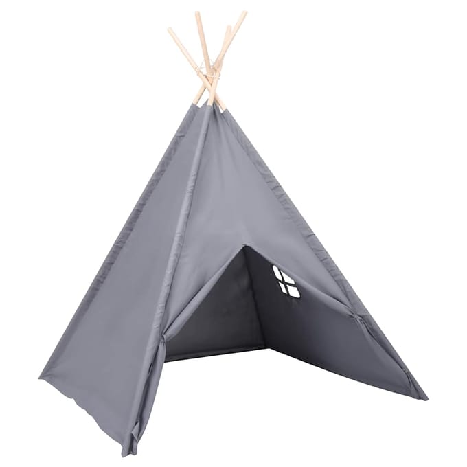 vidaXL Kindertipitent met tas 120x120x150 cm peachskin grijs