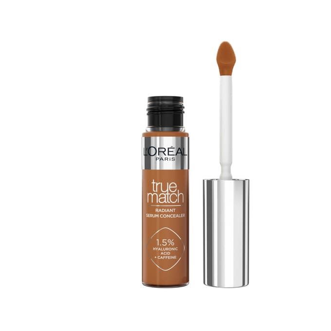L'Oréal Paris True Match Radiant Serum Concealer - Geschikt voor de gevoelige huid - Verrijkt met 1,5% hyaluronzuur en cafeïne voor hydratatie en verfrissing - Medium dekking - Stralende finish - Verzorgt als een oogserum - 10.D - 11 ml