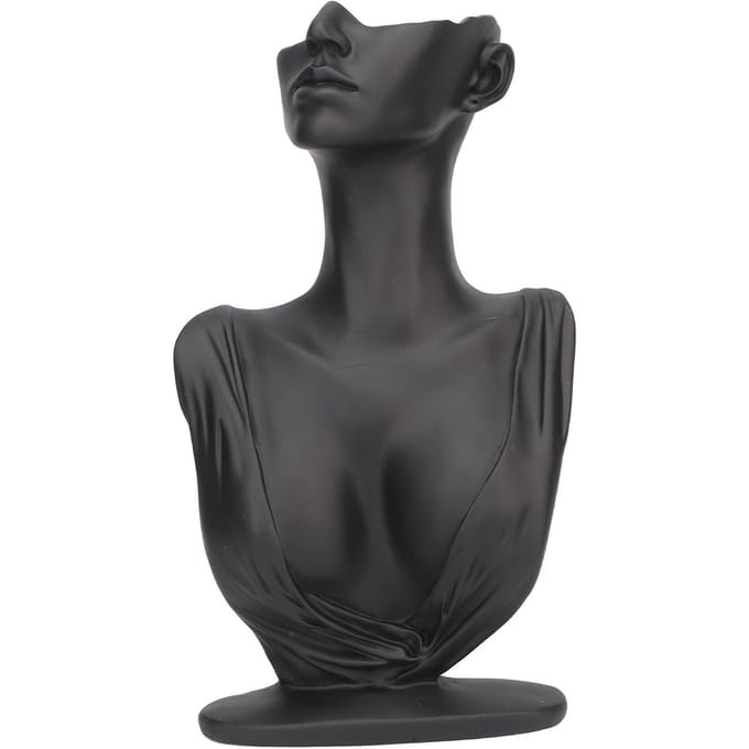 Oorbellen Mannequin Houder Hars Grote Ruimte Lichtgewicht Elegant Buste Ketting Display Standaard Zwart gray