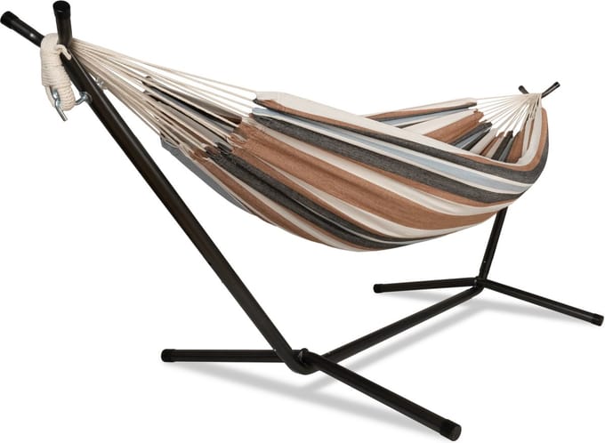ib style Kalani Hangmat met frame- Hoogteverstelbaar - 200kg Draaggewicht- Bruin