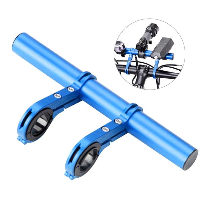 Fiets Multifunctionele Stuurverlengframe Verlengbeugel Fietslicht Zaklamp Ondersteuningsklem blue