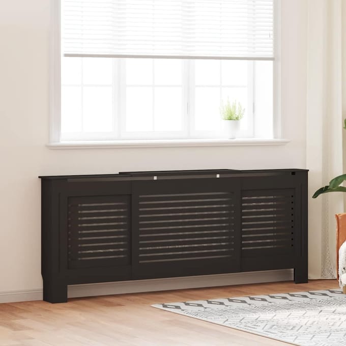 vidaXL Radiatorombouw 205 cm MDF zwart
