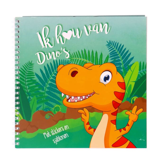 Overige Merken Kleurboek Ik Hou Van Dinos + Stickers En Sjablonen