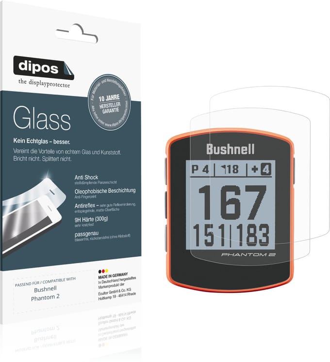 dipos – 2x Matte Pantserfolie geschikt voor Bushnell Phantom 2 | 9H Screenprotector
