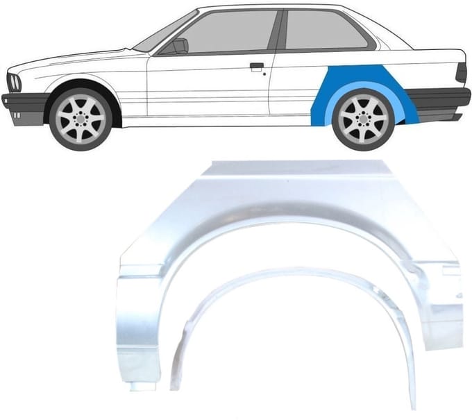 Reparatiepaneel achterspatbord voor BMW 3 E30 1982-1987 / Links / Set