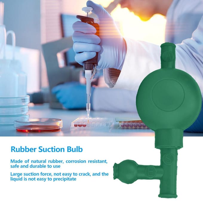 Laboratorium Rubber Zuigbal Veilige Druk Kwantitatieve Pipetvuller met 3 Kleppen (Groen)