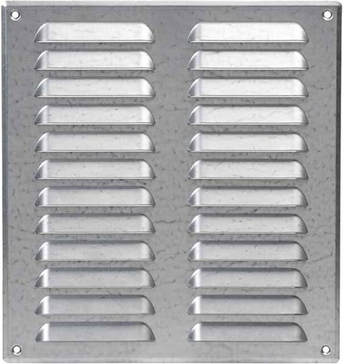 Metalen ventilatierooster vierkant 260x280 mm zink - MR2628Zn