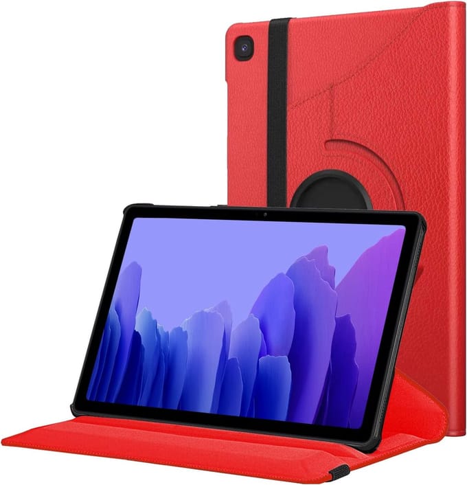 Tablethoes Geschikt voor: Samsung Galaxy Tab A7 Lite Multi Stand Case - 360 Draaibaar Tablet hoesje - Rood