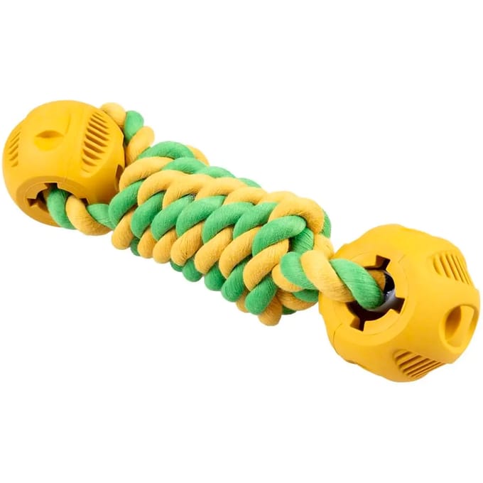 Corde halter met 2 ballen Duvoplus Rubrop