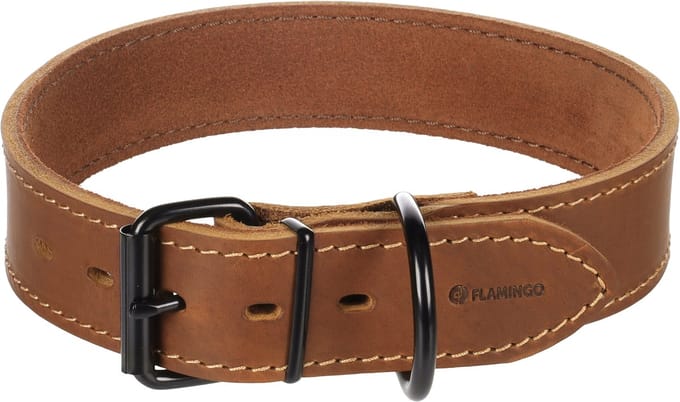 Flamingo - Hond Halsband Montana Cognac XXL 53-63cm 40mm