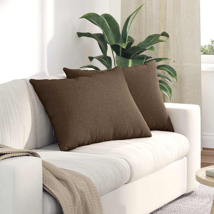 vidaXL - Zitkussens - 2 - st - Stof - Bruin - 70 - x - 50 - cm