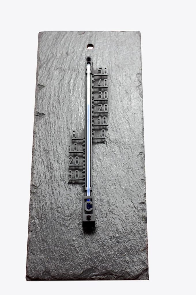Klassieke Buiten- en Binnenthermometer op Leisteen Plaat - Weerbestendig