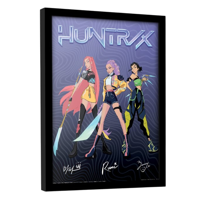 K-Pop Demon Hunters Huntrix Handtekening Ingelijste Poster (Veelkleurig)