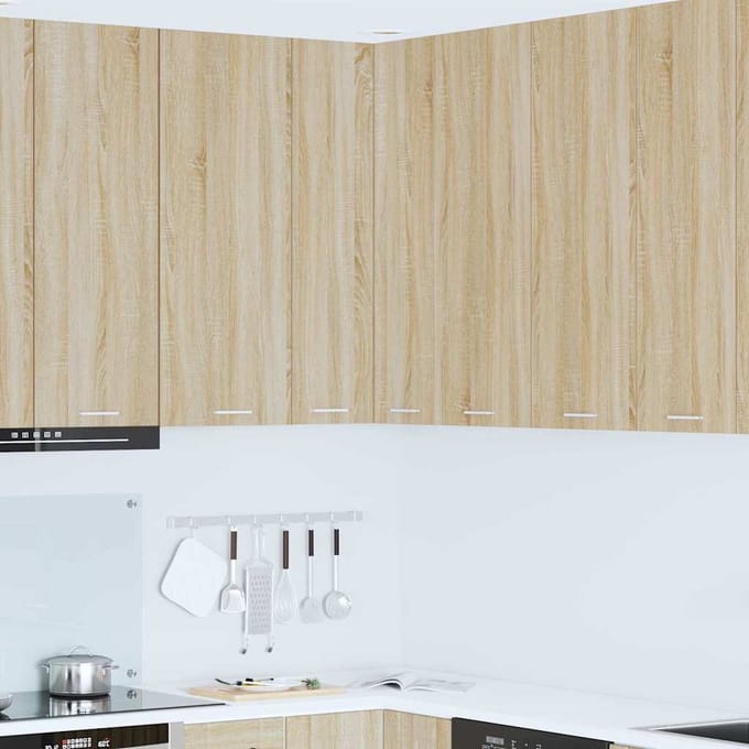 vidaXL - Hangkast - Sonoma - Eik - en - Wit - 57 - x - 57 - x - 100 - cm - Bewerkt - hout