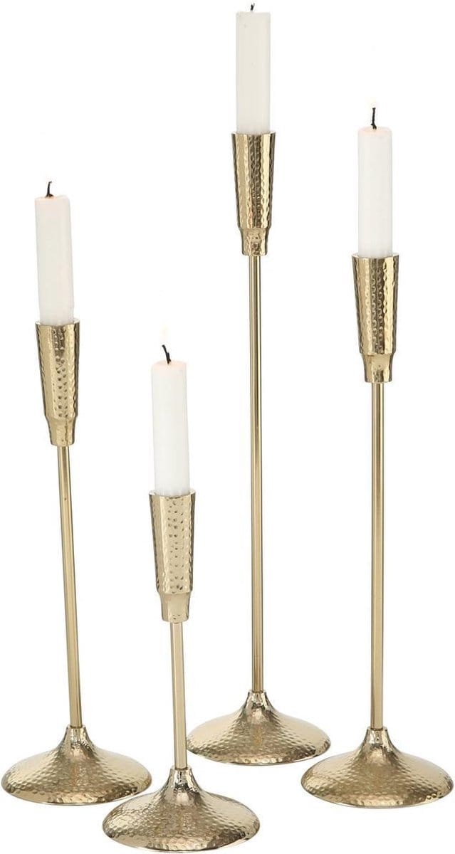Kandelaar - 4 set - 41cm - Aluminium - Ø 10 cm - Goud