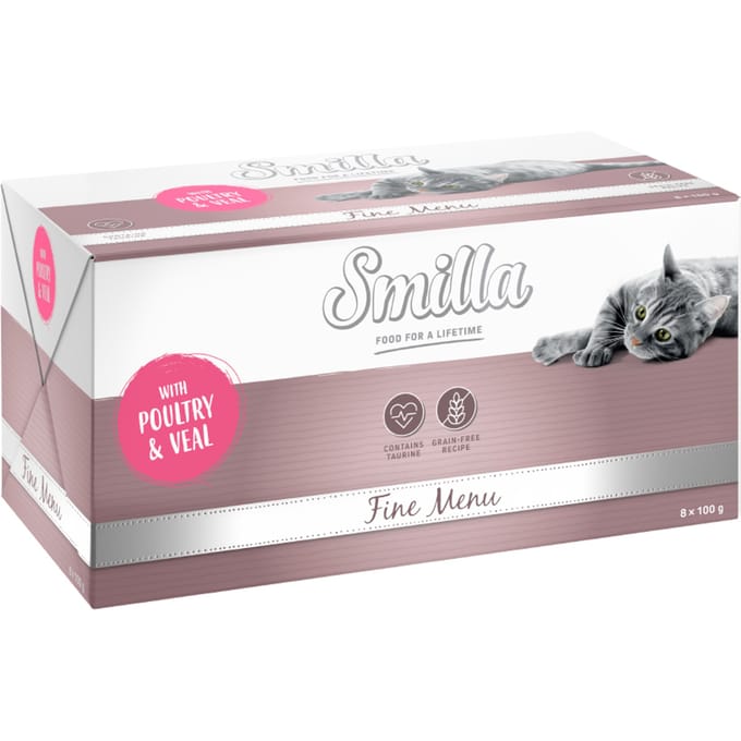 24x100g Gevogelte & Kalf Smilla Fine Menu Kattenvoer nat