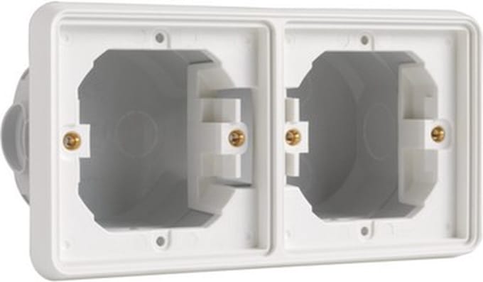 Niko New Hydro - Inbouwkader 2-voudig horizontaal Alpinwit IP55 (701-75000)