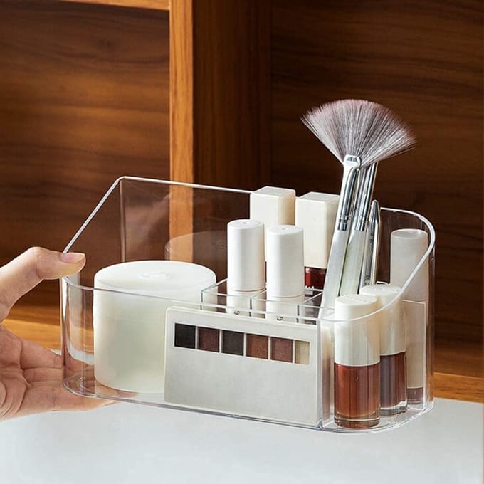 Make-up Organizer met 9 Compartimenten en 2 Verwijderbare Verdelers voor Cosmetica