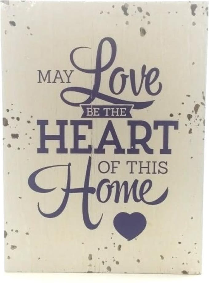 Houten tekstbordje "Love"